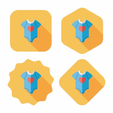 Uzun Gölge, eps 10 ile bebek onesie düz simgesi