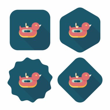 Uzun Gölge, eps10 yüzük düz simgesiyle ördek yüzmek