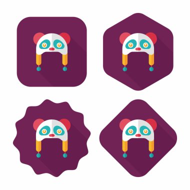 Bebek şapka düz simgesi ile uzun gölge, eps10