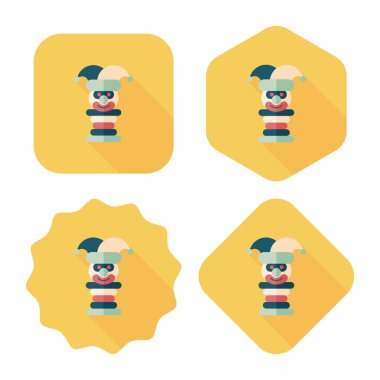 Piramit oyuncak düz simgesi ile uzun gölge, eps10