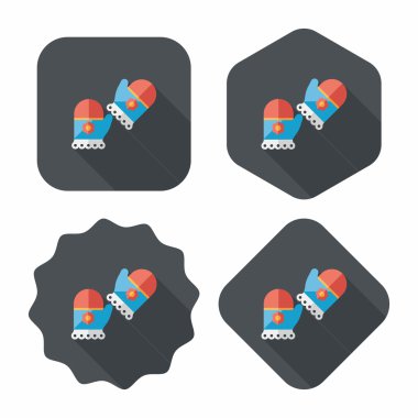 Bebek eldiven düz simgesi ile uzun gölge, eps10