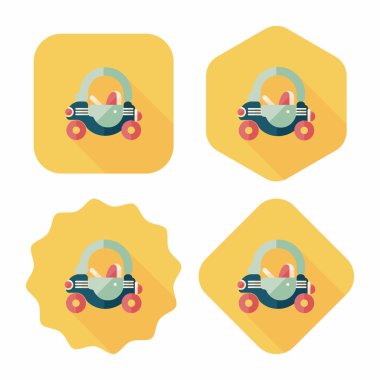 oyuncak araba walker uzun gölge ile düz simgesi