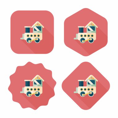 Tren oyuncak uzun gölge, eps 10 düz simgesiyle