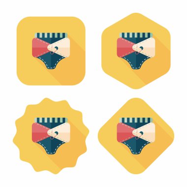 Bebek bezi düz uzun gölge, eps 10 simgesiyle