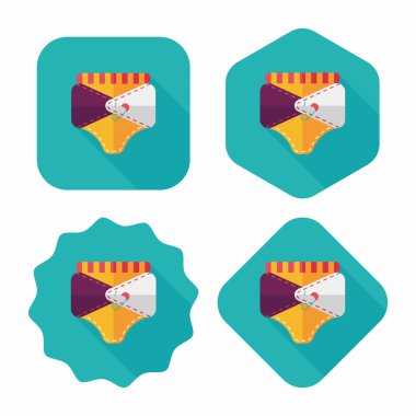 Bebek bezi düz uzun gölge, eps 10 simgesiyle