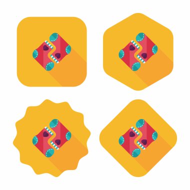 Noel çorap uzun gölge, eps 10 düz simgesi