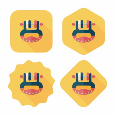 Bebek oyuncak düz simgesi ile uzun gölge, eps10