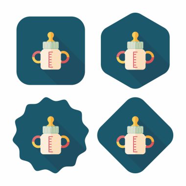 bebek şişe uzun gölge, eps 10 düz simgesiyle