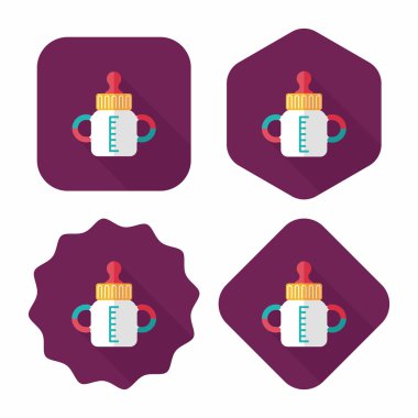 bebek şişe uzun gölge, eps 10 düz simgesiyle