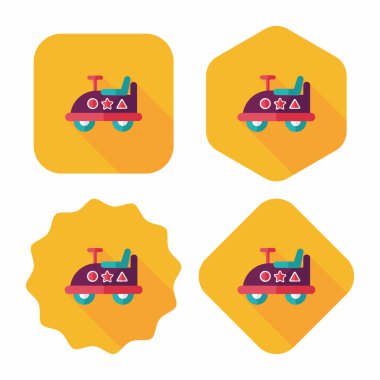 oyuncak araba uzun gölge düz simgesiyle