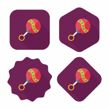 Bebek çıngırağı uzun gölge, eps 10 düz simgesiyle