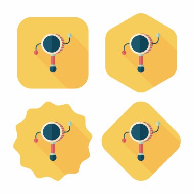 Bebek çıngırağı düz simgesi ile uzun gölge, eps10