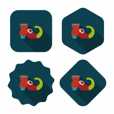 cadının çizmeler düz simgesi ile uzun gölge, eps10