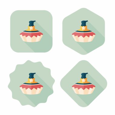 Uzun Gölge, eps10 ile Halloween pasta düz simgesi