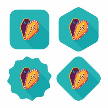 tabut düz simgesi ile uzun gölge, eps10
