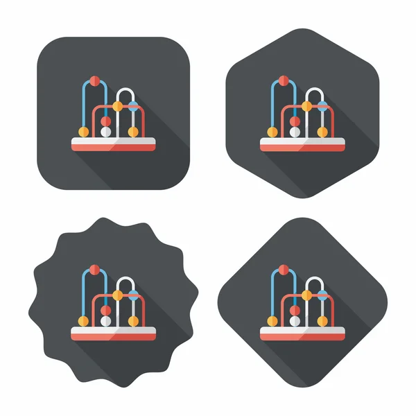 Jouet éducatif icône plate avec ombre longue, eps10 — Image vectorielle