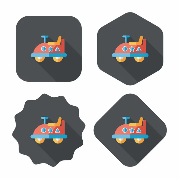 Toy car flat icon with long shadow — Stock Vector