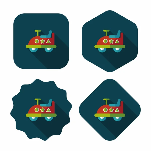 Speelgoed auto platte pictogram met lange schaduw — Stockvector