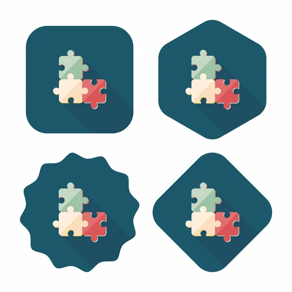 Puzzle icône plate avec ombre longue, EPS 10 — Image vectorielle