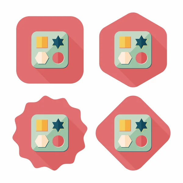 Educatieve speelgoed platte pictogram met lange schaduw, eps 10 — Stockvector