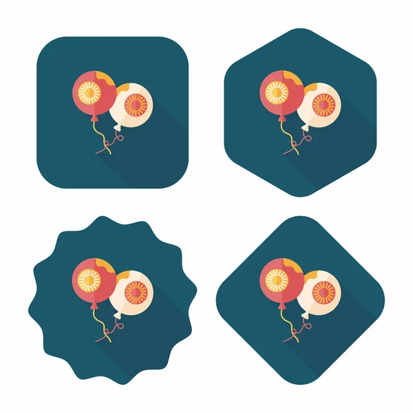 長い影、eps10 とハロウィーン風船フラット アイコン — ストックベクタ