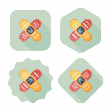 uzun gölge ile tıbbi sargı düz simgesi