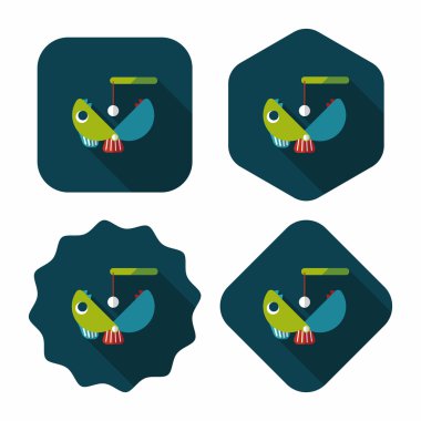 Uzun Gölge, eps10 ile balıkçılık oyuncak düz simgesi