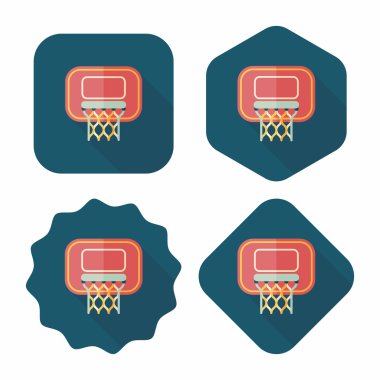 Basketbol düz simgesi ile uzun gölge, eps10