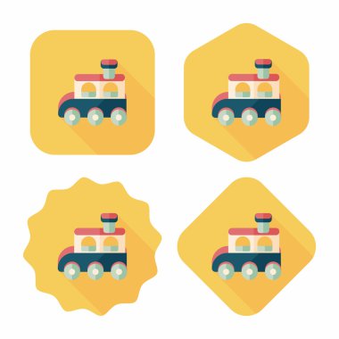 Tren oyuncak uzun gölge, eps 10 düz simgesiyle