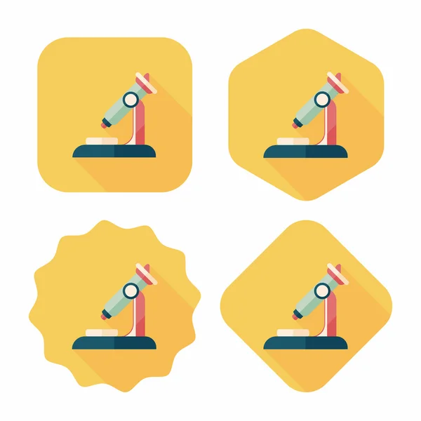 Microscoop platte pictogram met lange schaduw — Stockvector