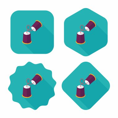 kağıt bardak düz simgesi ile uzun gölge, eps10 telefon