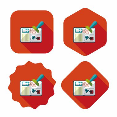 Passport simgesini, uzun gölge ile düz simgesi