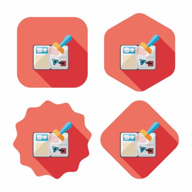 Passport simgesini, uzun gölge ile düz simgesi