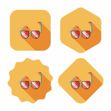 uzun gölge güneş gözlüğü düz simgesi