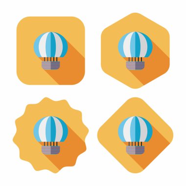 sıcak hava balonu uzun gölge düz simgesiyle