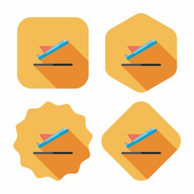 uzun gölge ile uçak düz simgesi