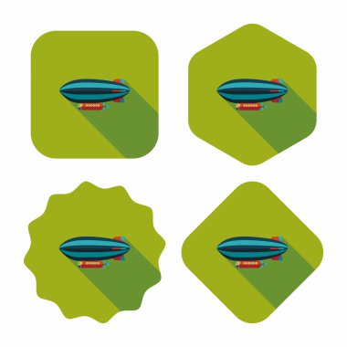 Zeplin uzun gölge düz simgesi