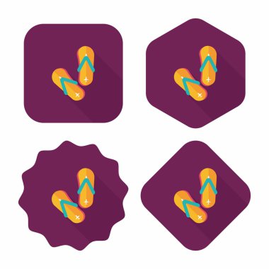 uzun gölge ile flip flop düz simgesi