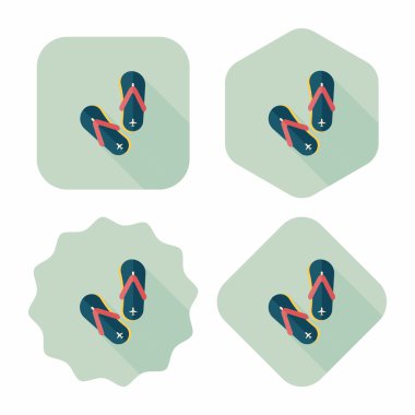 uzun gölge ile flip flop düz simgesi