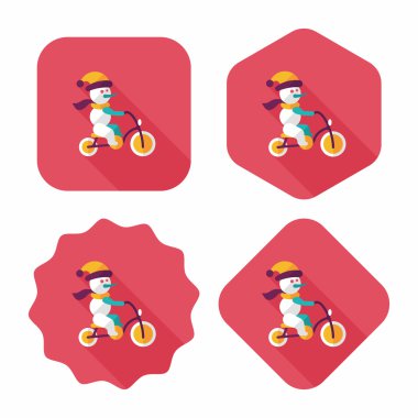 kardan adam ile uzun gölge, eps10'deki bisiklet düz simgesi