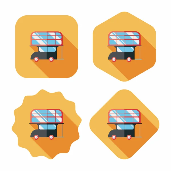 Transportation bus flat icon with long shadow — Stock Vector