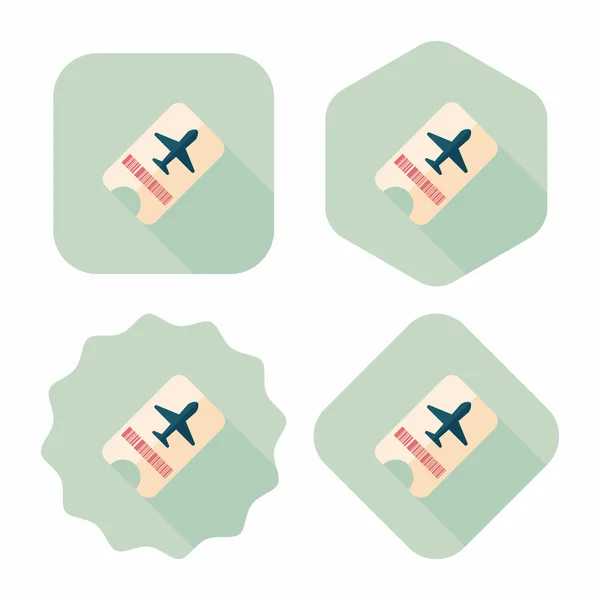 Air ticket ploché ikona s dlouhý stín — Stockový vektor