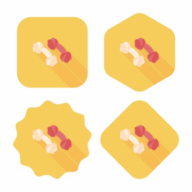 Uzun Gölge, eps10 ile evde beslenen hayvan kemik düz simgesi