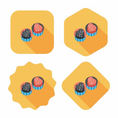 Uzun Gölge, eps10 ile Sevgililer günü çikolata düz simgesi