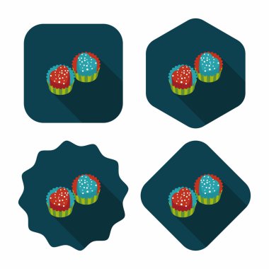 Uzun Gölge, eps10 ile Sevgililer günü çikolata düz simgesi