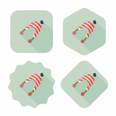 Sevgililer günü kış şapka düz simgesiyle uzun gölge, eps10