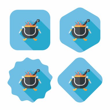 cadının pot düz simgesi ile uzun gölge, eps10