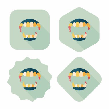 Cadılar Bayramı sivri düz simgesi ile uzun gölge, eps10