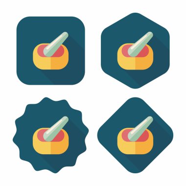 uzun gölgeler ile harç ve havaneli düz stil ikonu