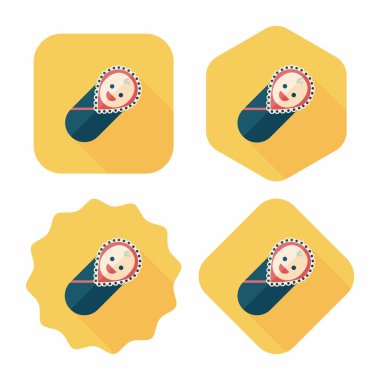 Bebek uzun gölge düz simgesi